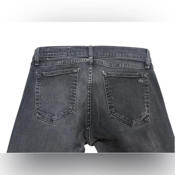 Rag & Bone Men's Size 32 Black Distressed Standard Issue Fit 1 Extra Slim Jeans - Picture 10 of 10